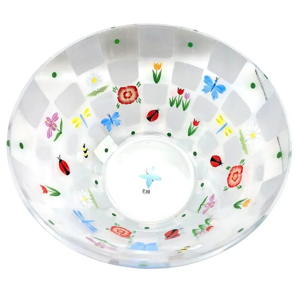 Lenox Natures Splendor Hand Painted Salad Bowl Floral Butterfly Romania NIB VTG